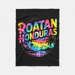 Manta Polar Roatán Honduras Retro Tie Dye Vacaciones Tropicale