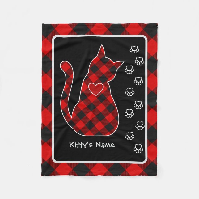 Manta Polar Rob Roy MacGregor Tartan Kitty Personalizado (Anverso)