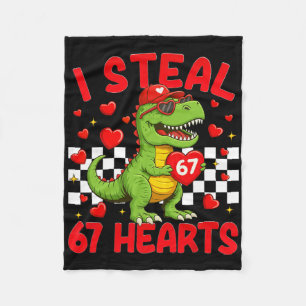 Manta Polar Robo Corazones 67 Día de San Valentín 67 Dinosauri