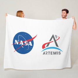 Manta Polar Roca blanca con el logotipo de Artemis de la NASA