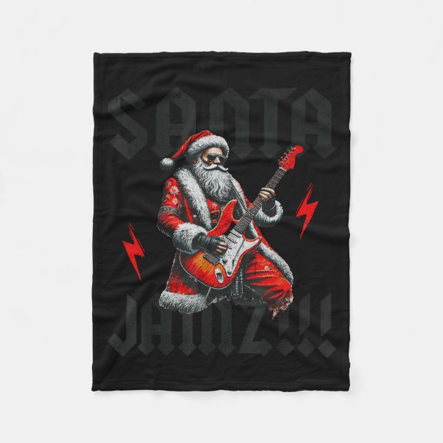 Manta Polar Rock And Roll Guitar Christmas For Women Men Boys  (Anverso)