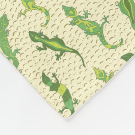 Manta Polar Rock Climbing Geckos en amarillo - patrón sin fisu