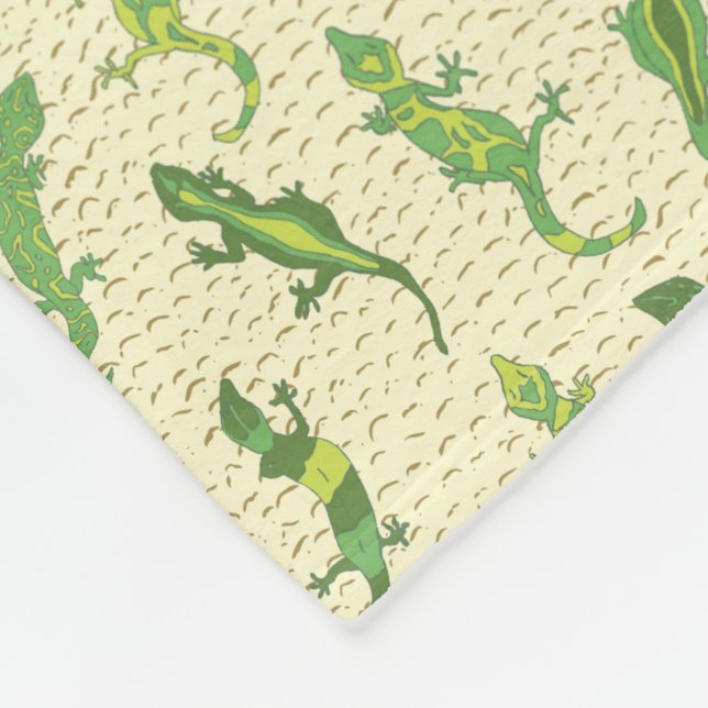 Manta Polar Rock Climbing Geckos en amarillo - patrón sin fisu (Esquina)