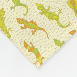 Manta Polar Rock Climbing Geckos en amarillo - patrón sin fisu