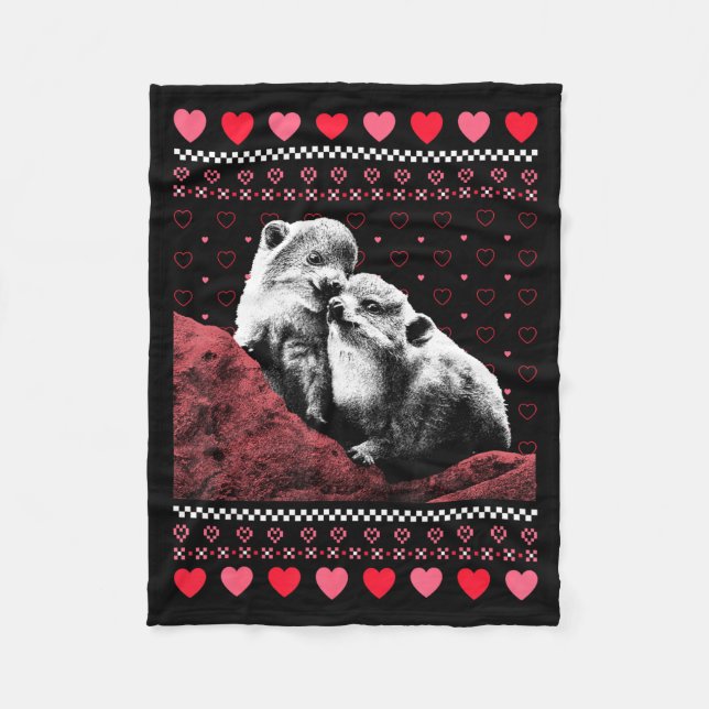 Manta Polar Rock Hyrax Valentine's Day Ugly Sweater Style  (Anverso)