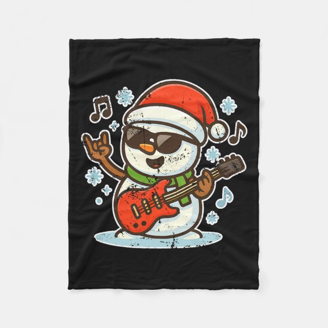 Manta Polar Rock Snowman With Guitar Premium Tri-blend  (Anverso)