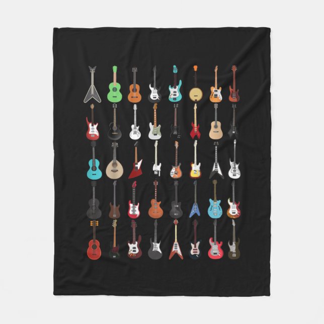 Manta Polar Rock y Rollo de instrumentos musicales de guitarra (Anverso)