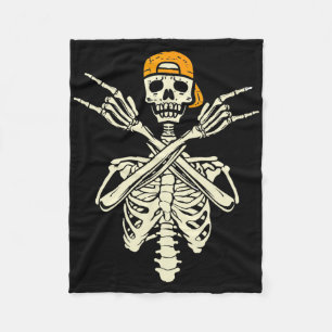 Manta Polar Rockero Skeleton Cap Skater Halloween Hand Rock Gi