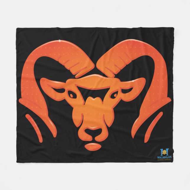 Manta Polar Rockford Rams #4 Fleece Blanket (Frente (Horizontal))