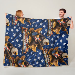 Manta Polar Rockstar American Eagle, feliz día de la Independe