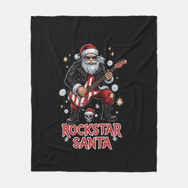 Manta Polar Rockstar Santa Fleece Blanket (Anverso)