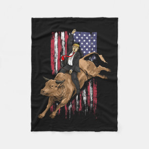 Manta Polar Rodeo Bull Rider Trump Bandera Americana Cowboy Bu