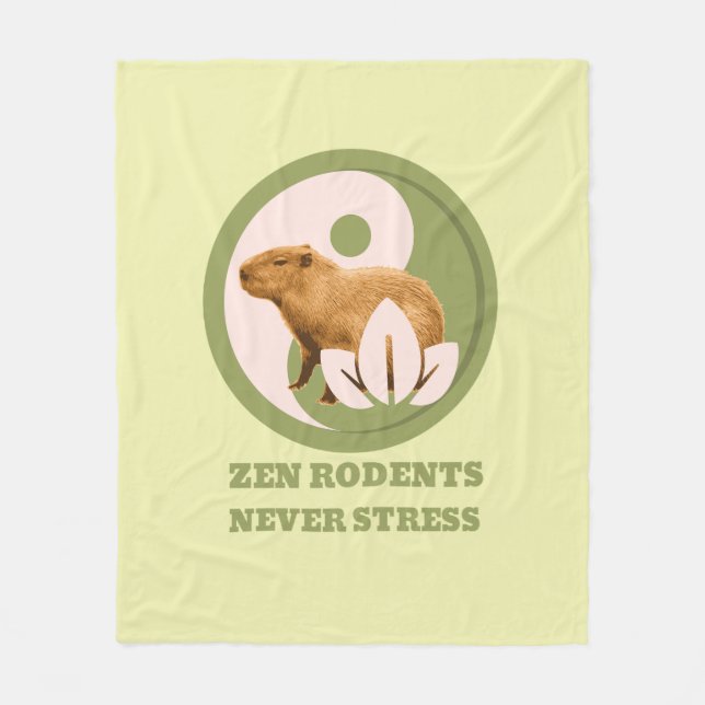 Manta Polar Roedores Zen Nunca Estrés Humor de Capybara (Anverso)