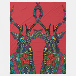 Manta Polar rojizo de venado de poinsettia