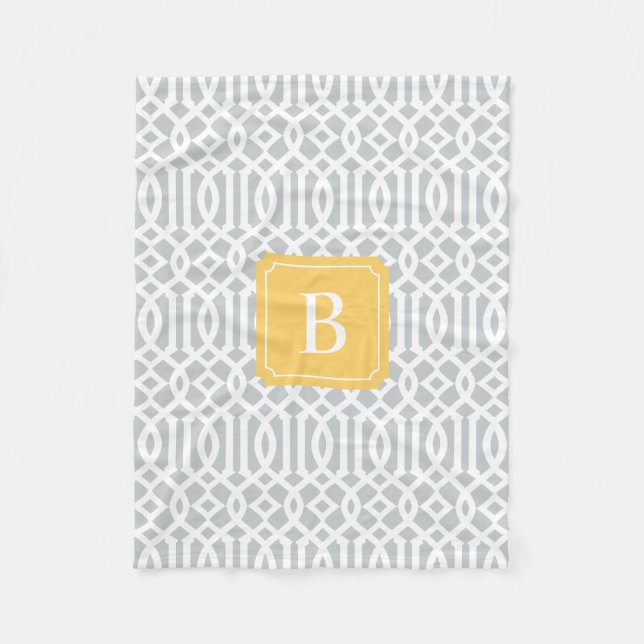 Manta Polar Rojo amarillo y gris | Fleece Blanket (Anverso)