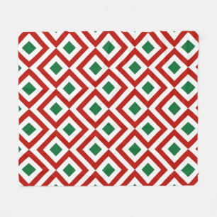 Manta Polar Rojo, Blanco, Petro Verde