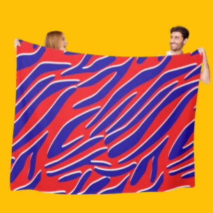 Manta Polar Rojo, blanco y negrita Mapa de la flota de tigre