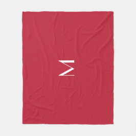 Manta Polar Rojo cardenal con monograma   