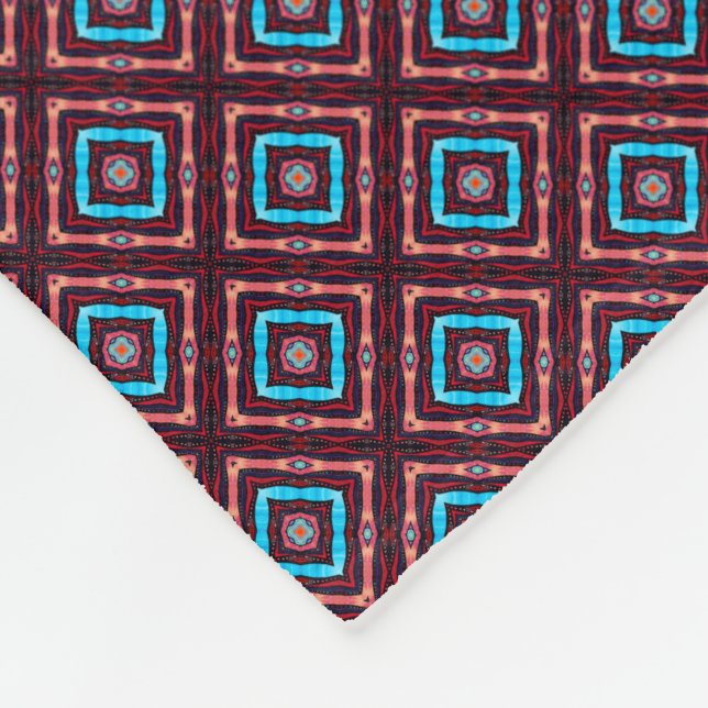 Manta Polar Rojo Con Diamantes Azules (Esquina)