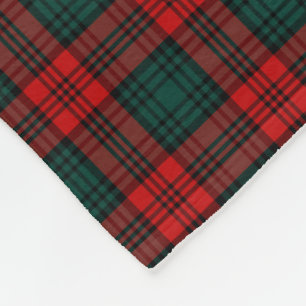 Manta Polar Rojo del clan de Kerr y tartán de Forest Green