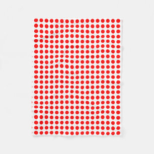 Manta Polar Rojo en blanco de tamaño medio puntos de polka hor