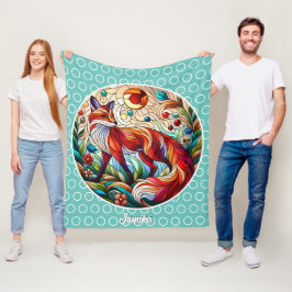 Manta Polar Rojo Fox y Sun Pale Green