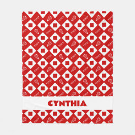 Manta Polar Rojo Lacrosse Argyle Pattern Fleece Blanket