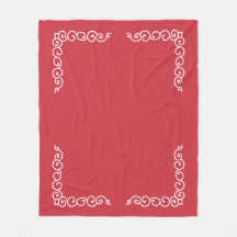 Rojo ladrillo con esquina de rollos blancos