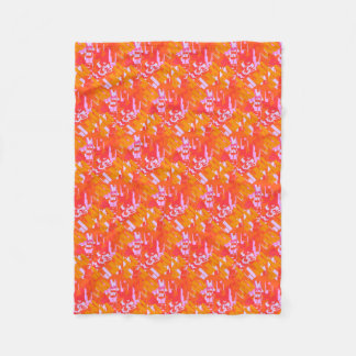 Manta Polar Rojo Naranja Rosa Rectángulos al azar Fleece Blank