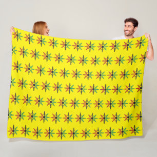 Manta Polar Rojo Negro Verde Nieve copos de nieve Amarillo Kwa