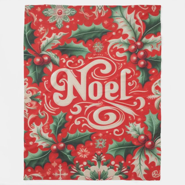 Manta Polar Rojo Noel y Verde (Anverso)