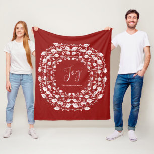 Manta Polar Rojo personalizado el blanco de la alegría del