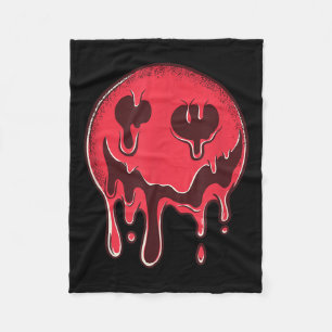 Manta Polar Rojo Sonriente Cara Grunge Melding Face