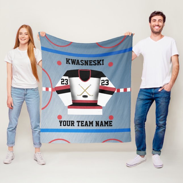 Manta Polar Rojo| Wh negro. pista de hockey sobre hielo| Jugad (In situ)