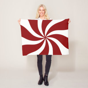 Manta Polar Rojo y blanco del remolino del caramelo de