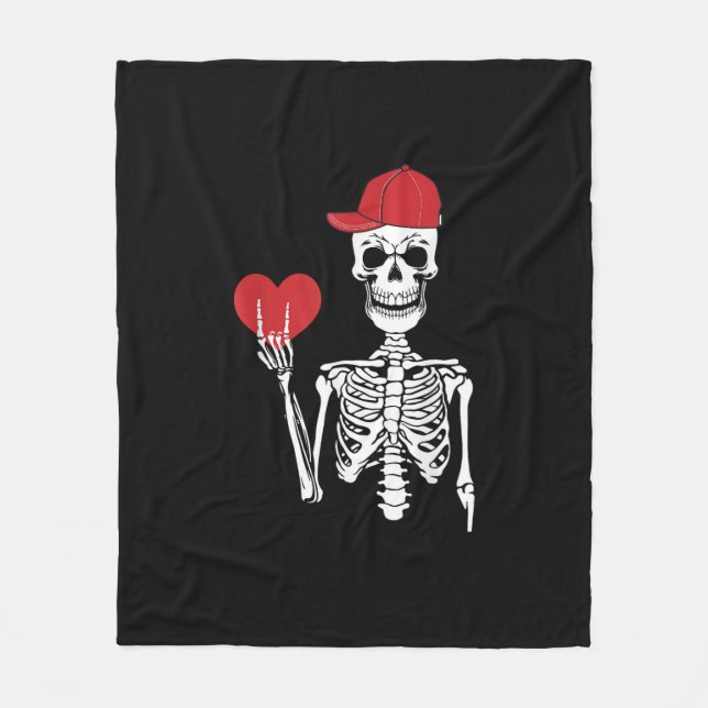 Manta Polar Roll Skeleton Manos Día de San Valentín Skull (Anverso)