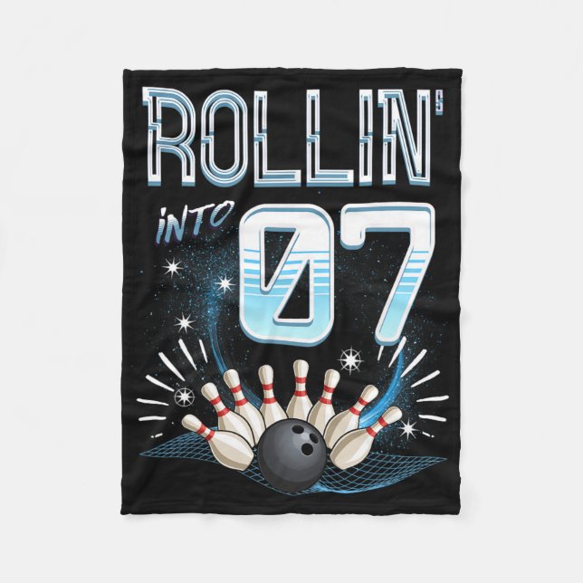 Manta Polar Rollin' En 7 Bowling Cumpleaños 7Bday Bowler Bday  (Anverso)