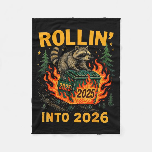 Manta Polar Rollin’ Into 2026 Funny Raccoon Dumpster Fire  (Anverso)