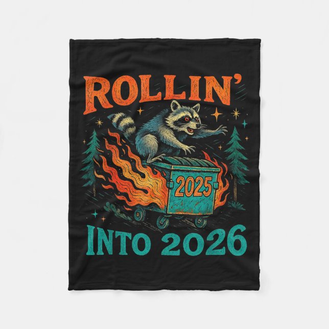 Manta Polar Rollin’ Into 2026 Funny Raccoon Dumpster Fire  (Anverso)