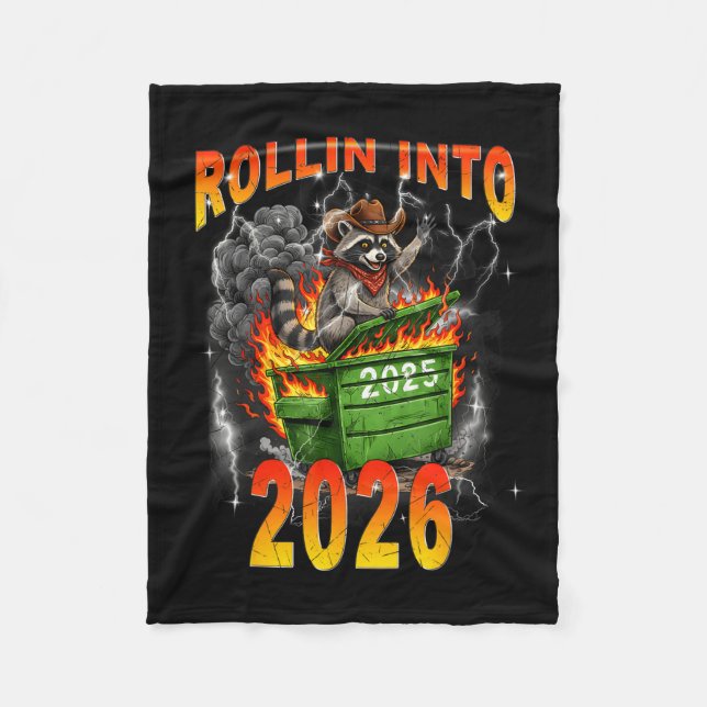 Manta Polar Rollin Into 2026 New Year 2026 Raccoon Cowboy Vint (Anverso)
