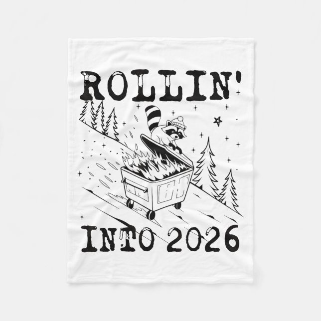 Manta Polar Rollin’ Into 2026 Raccoon Dumpster Fire Funny New  (Anverso)