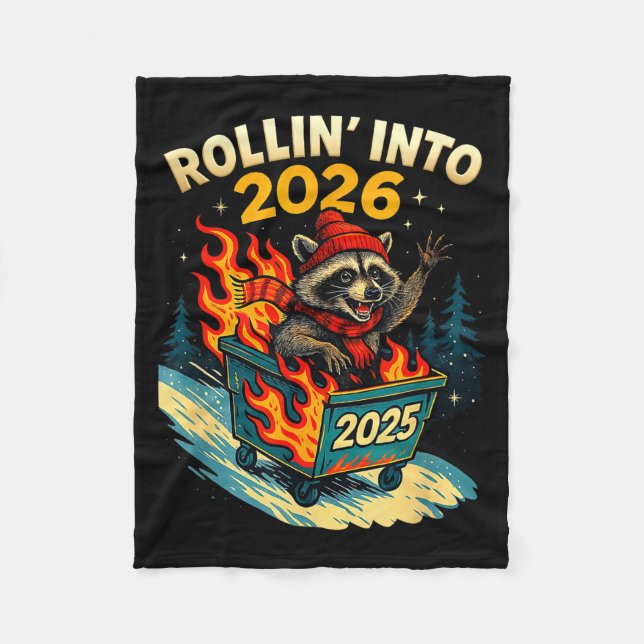 Manta Polar Rollin Into 2026 Raccoon Funny Dumpster Fire 2025  (Anverso)