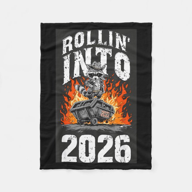 Manta Polar Rollin Into 2026 Raccoon Funny Dumpster Fire 2025  (Anverso)