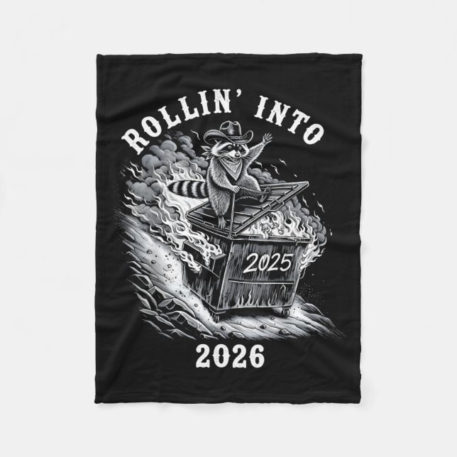 Manta Polar Rollin Into 2026 Raccoon Funny Dumpster Fire 2025  (Anverso)