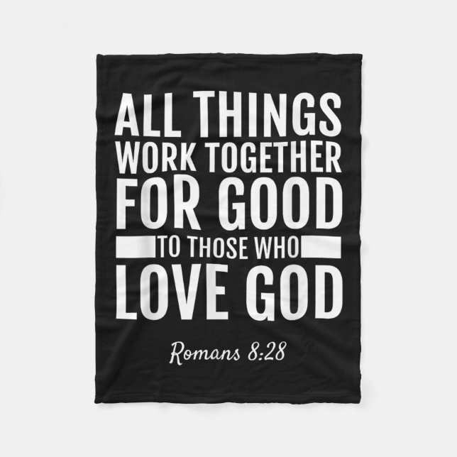 Manta Polar Romans 8_28 All Things Work Together For Good Bibl (Anverso)