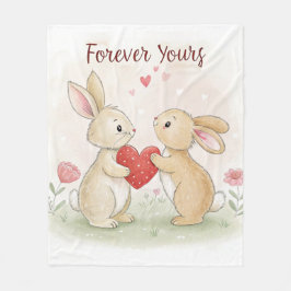 Manta Polar Romantic Bunny Card - Para siempre