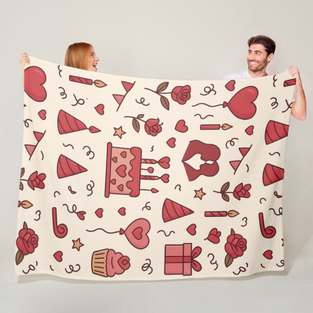 Manta Polar Romantic Celebration Doodle Pattern (In situ)