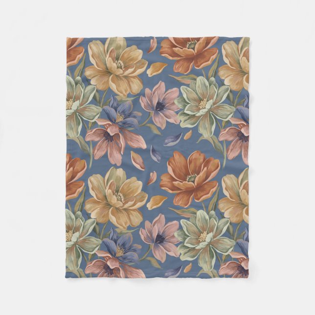 Manta Polar Romantic Cottage Flowers (Anverso)