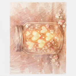 Manta Polar Romantic Heart Jar Throw Blanket