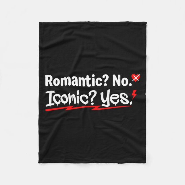 Manta Polar Romantic No Iconic Yes Funny Anti Valentine's Day  (Anverso)